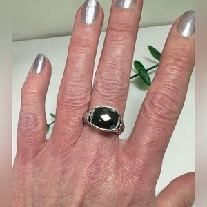 🖤Premier Designs “Midnight” Chunky Silver Tone Ring Size 7